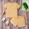 Kids Quarter Button T-Shirt and Drawstring Waist Shorts Set - 22nd of May