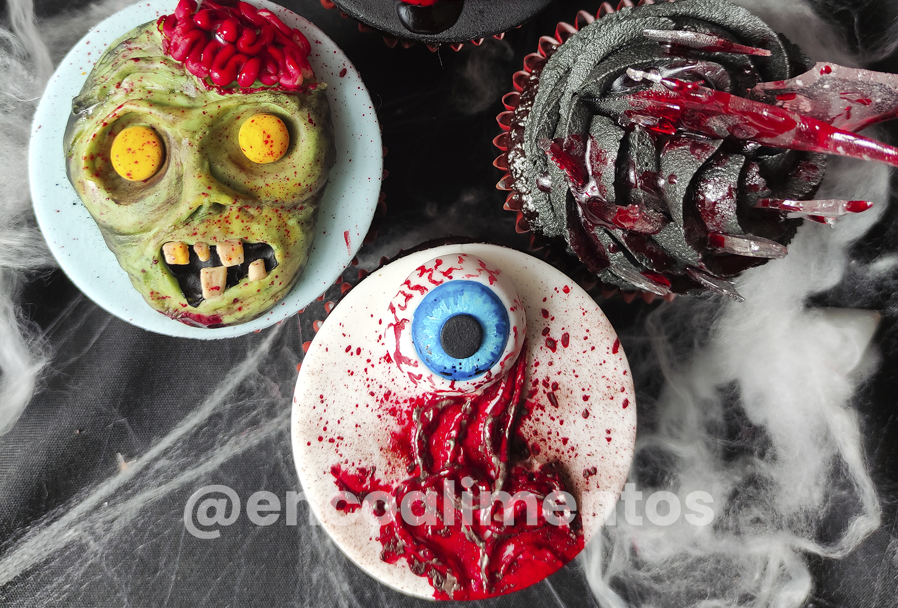 4 Cupcakes de Halloween Fondant ENCO