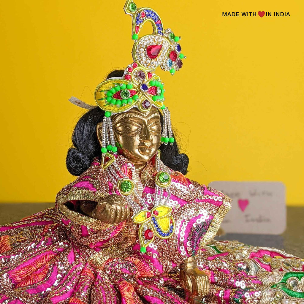 Laddu Gopal Bal Gopal - Size 5 - Brass Idol - 5 inches