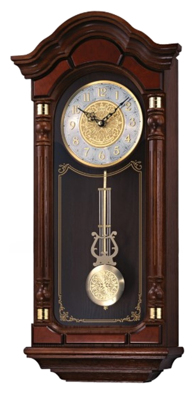 Stately Dark Brown Solid Oak Case Wall Clock with Pendulum and Chime S -  Dana Dow Jewellers