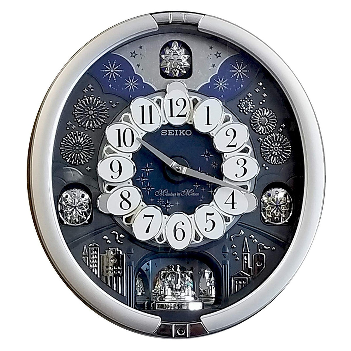 Glittering Starry Night Melodies In Motion Seiko Wall Clock QXM379SRH -  Dana Dow Jewellers