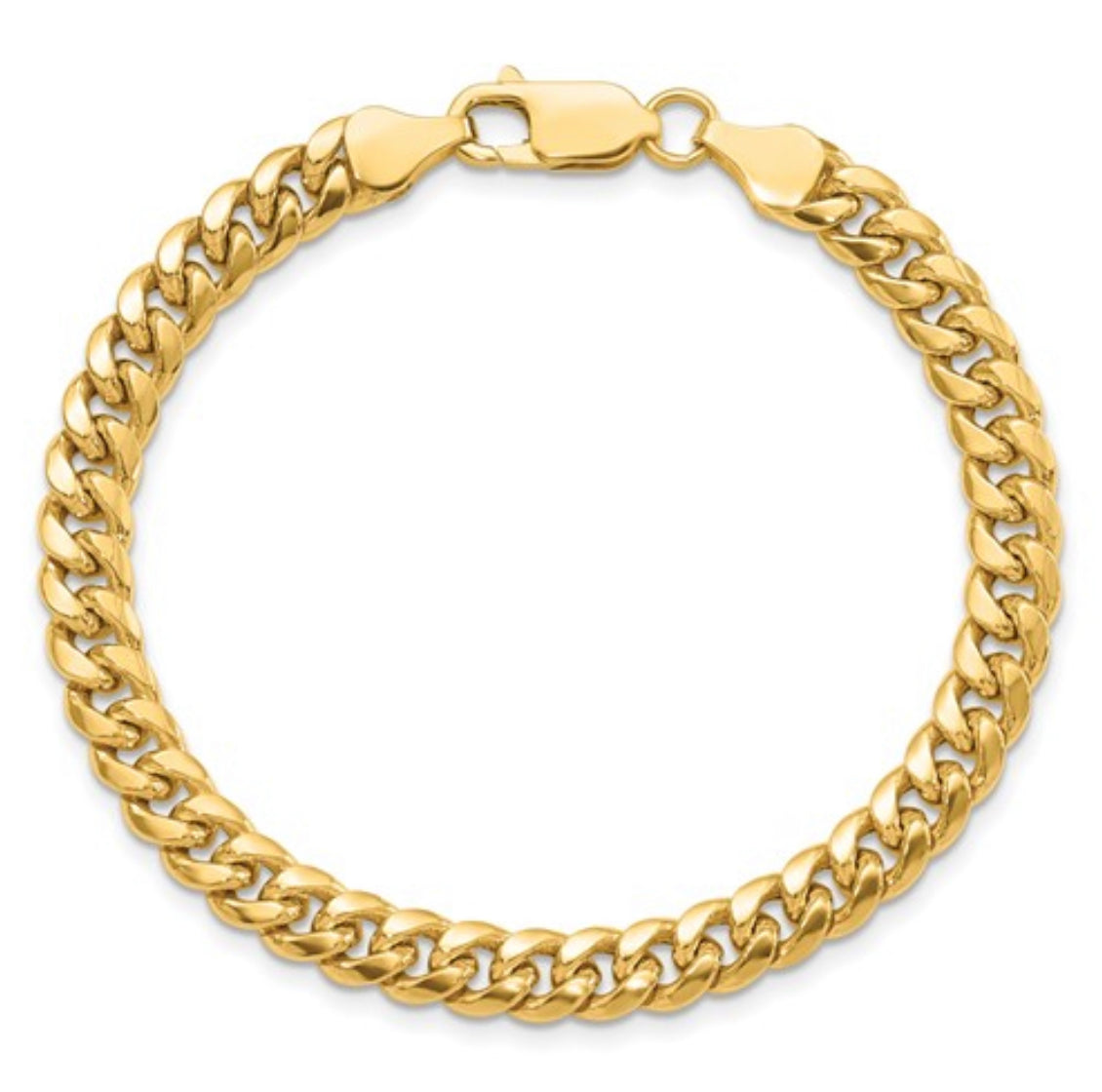 10K Yellow Gold Semi-Solid Miami Cuban Link Curb Chain