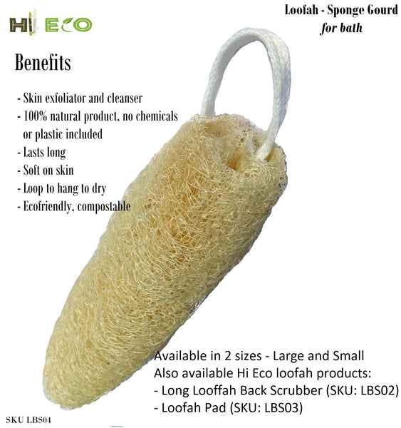 Natural Bath Skin Scrubber Loofah or Bath Skin Exfoliator Sponge, Bath Accessory – Hi Eco Designs