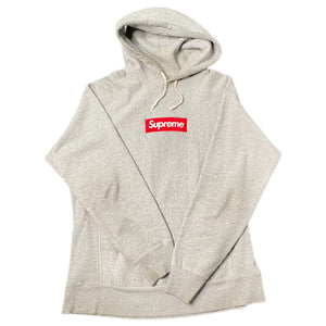 grey box logo hoodie supreme