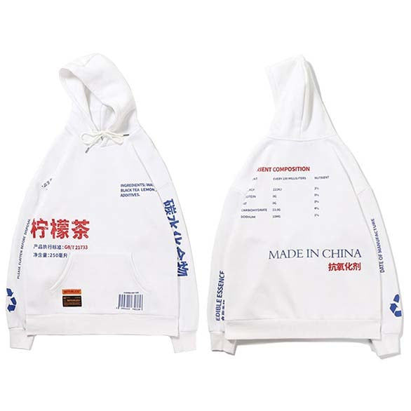 lemon tea chinese hoodie