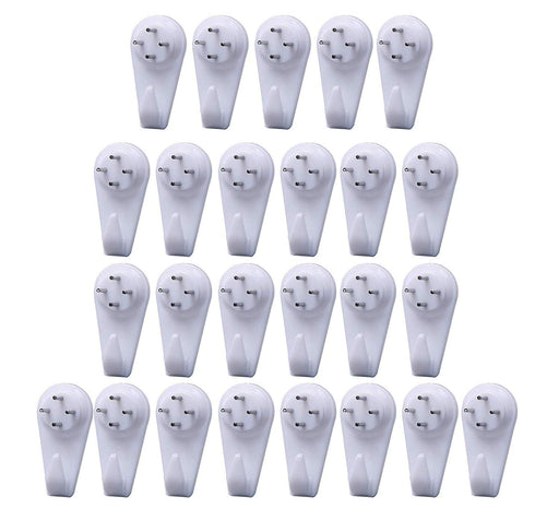 Hard Plastic White Set Of 20 White 3-Pin Seamless Nail 20 S Hook With — ART  STREET