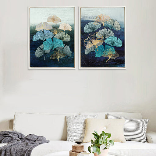 Floral Theme Set Of 2 Framed Canvas Art Print, Painting. — ART STREET