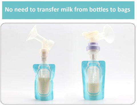 No need to transfer milk from bottle to bags