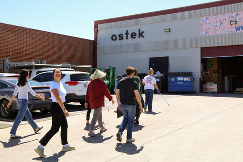 Street cleanup event at Astek HQ.