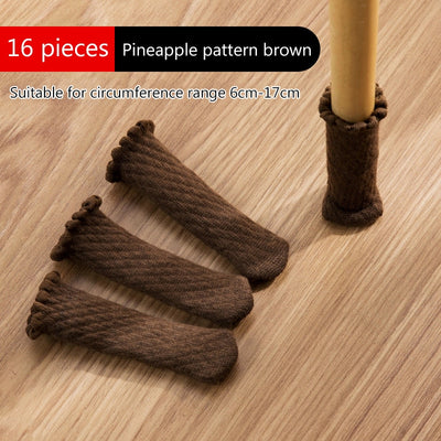 16Pcs Table And Chair Foot Pad Foot Cover Protective Cover Cat Claw Knitted Socks Mute Wear-resistant Non-slip Mat Home Mat