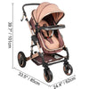 VEVOR 2 In 1 Baby Stroller Portable Anti-Shock Foldable Luxury Baby Bassinet Adjustable High View Prams Travel Baby Pushchair