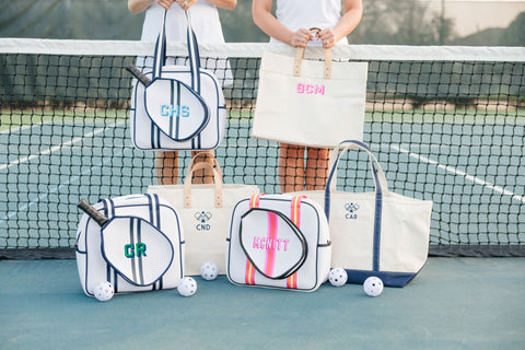 Monogrammed Pickleball / Tennis Bag - Sprinkled With Pink