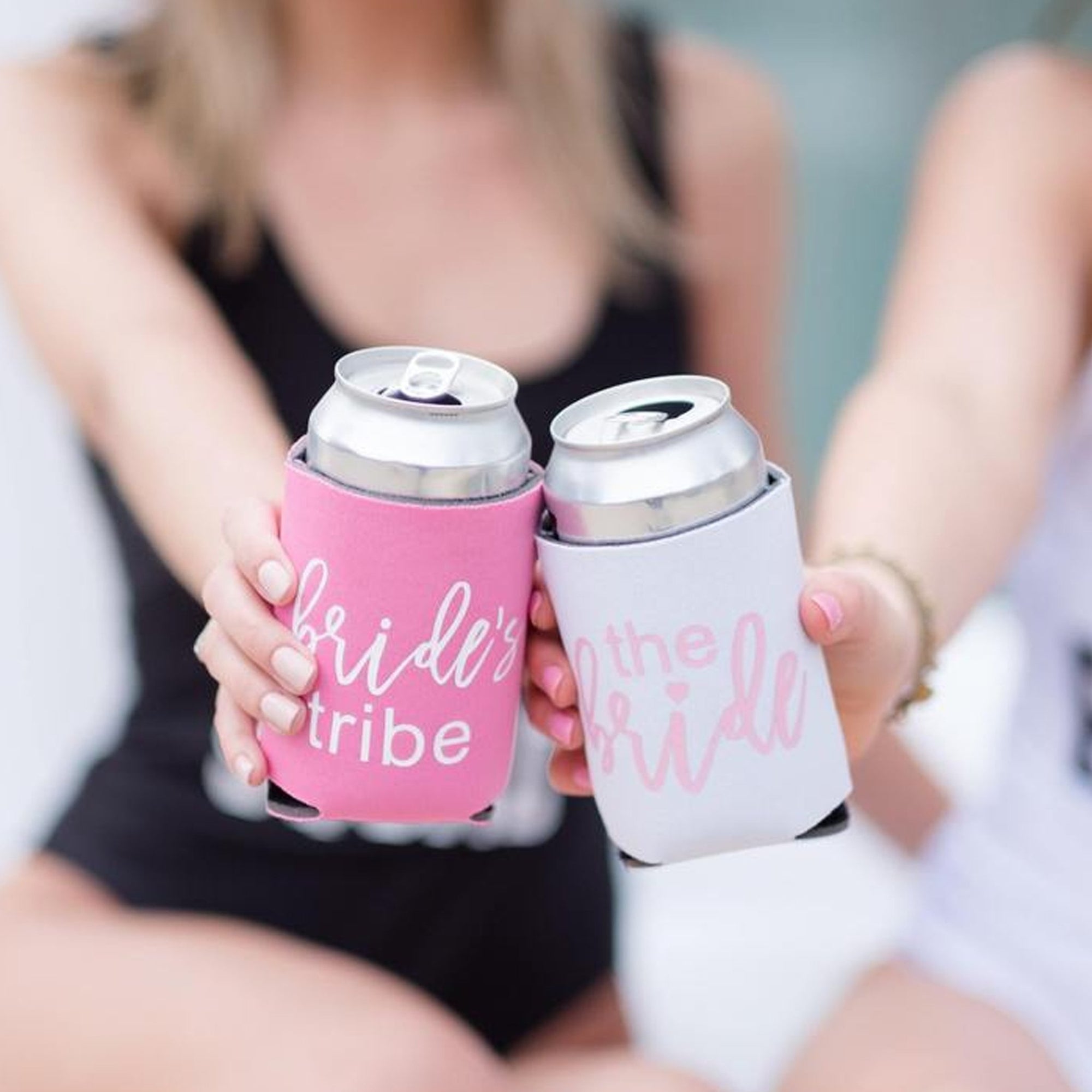 Two Brides Are Better Can Cooler - Sprinkled With Pink