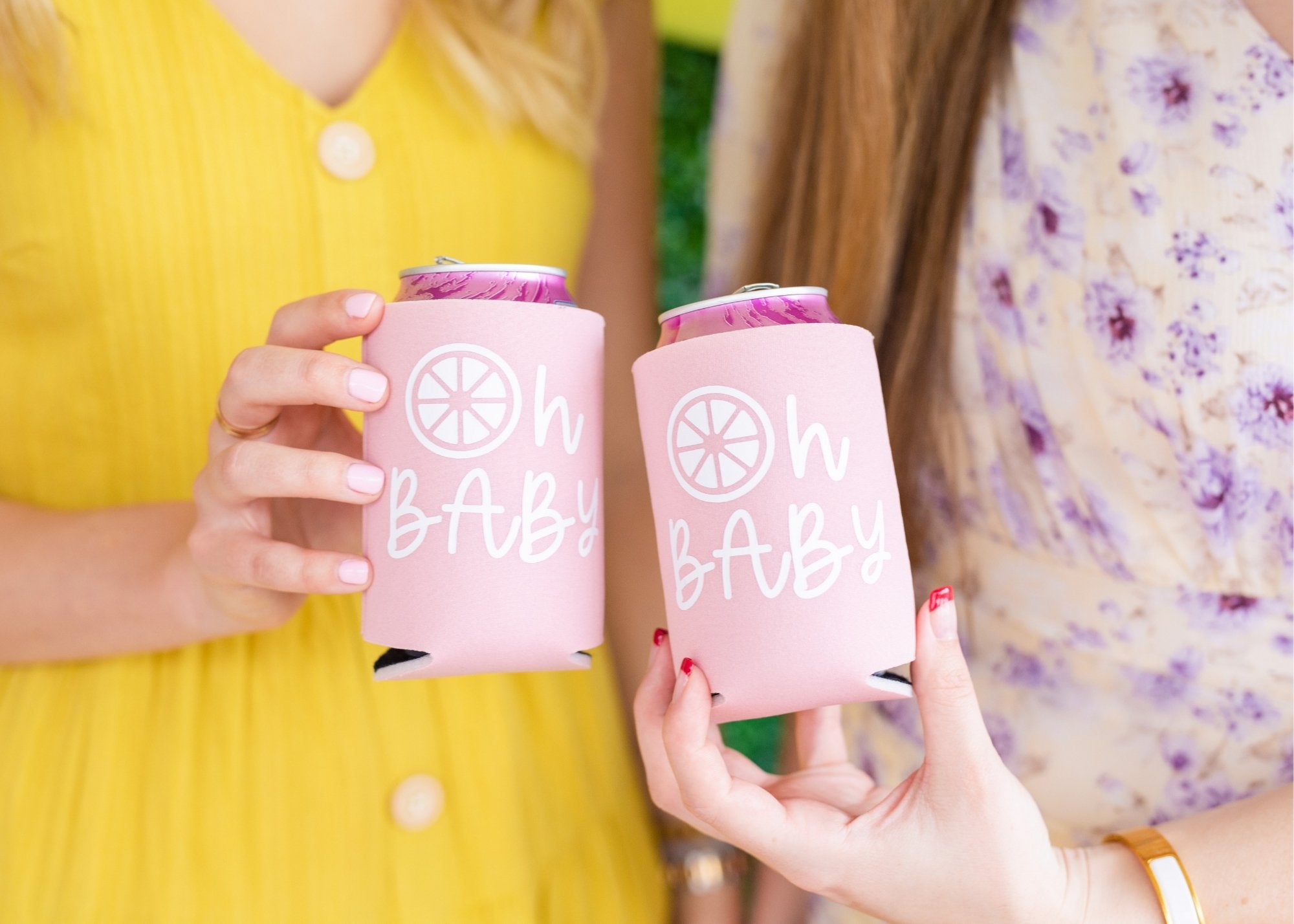 Customizable Skinny Can Cooler - Sprinkled With Pink