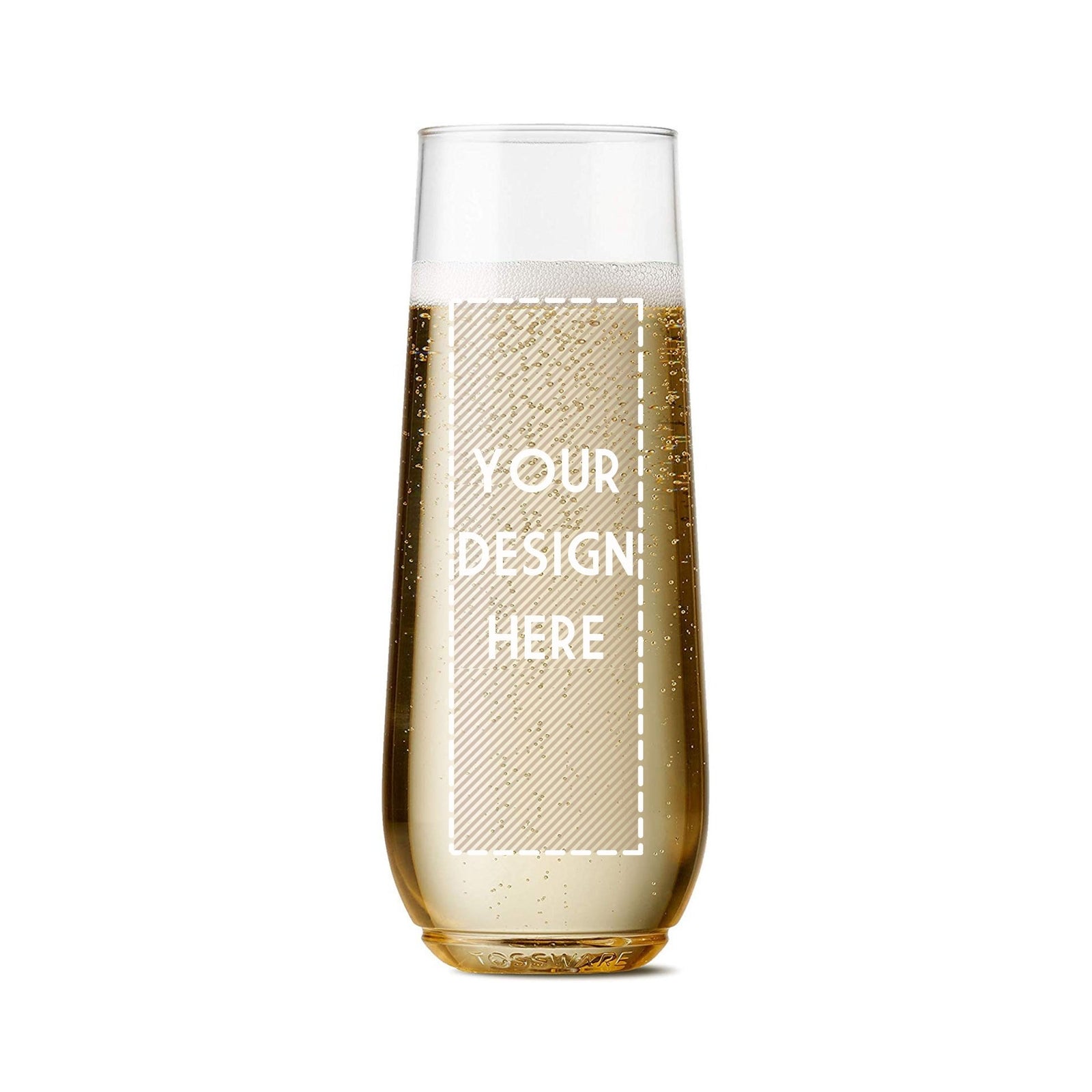 Personalized plastic stemless champagne shop flutes