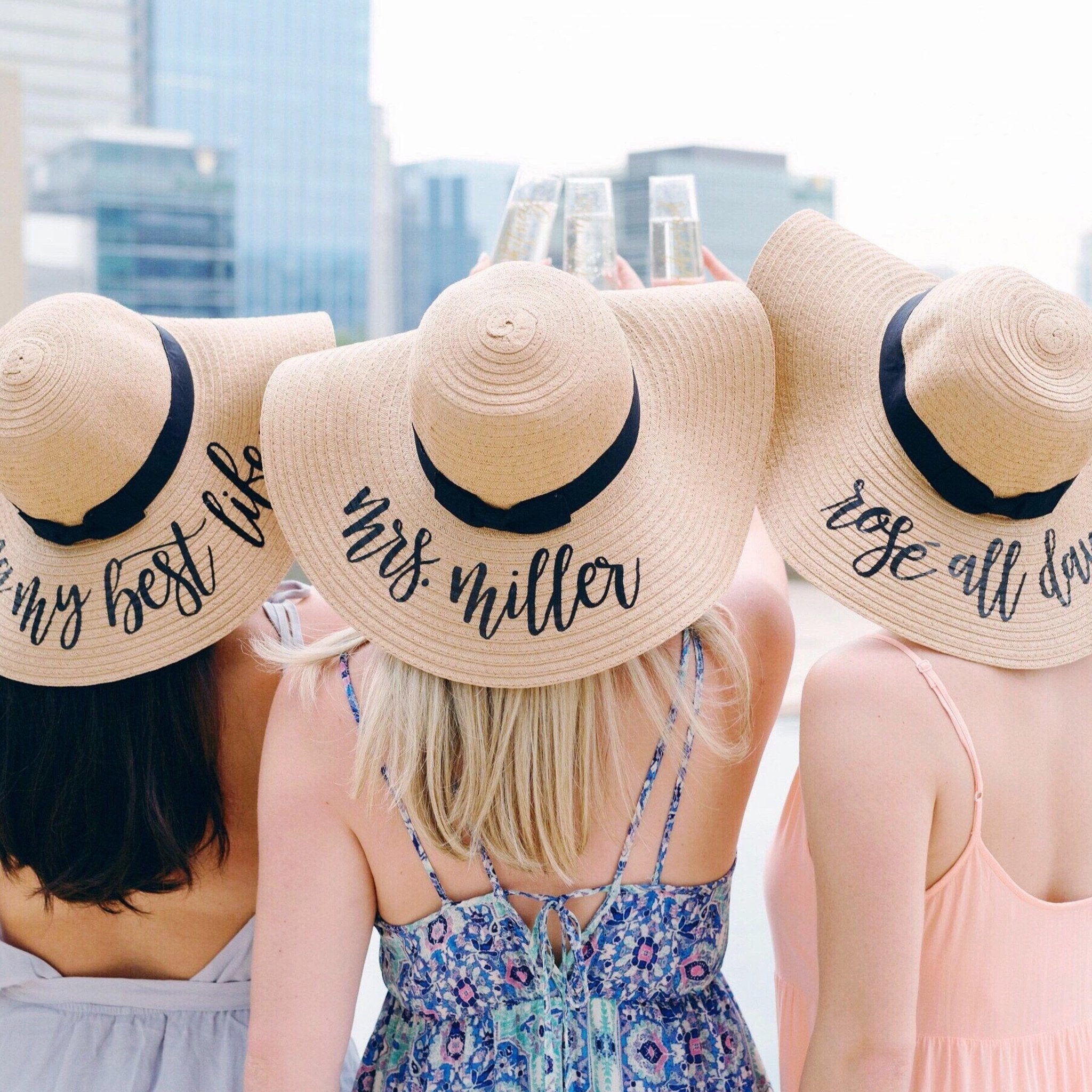Floppy Beach Hats Sprinkled With Pink