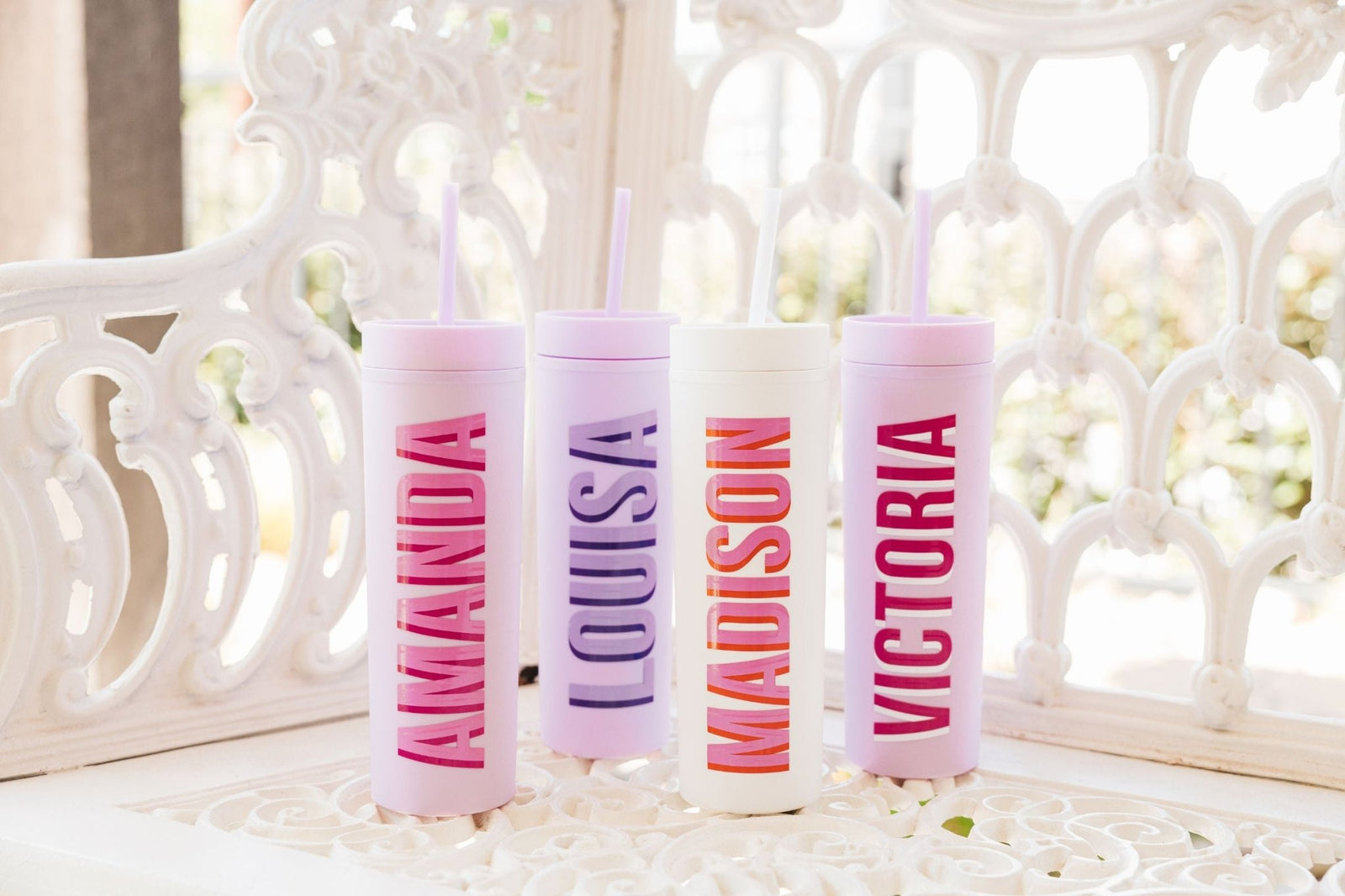 Custom Wine Tumbler  Sprinkled With Pink