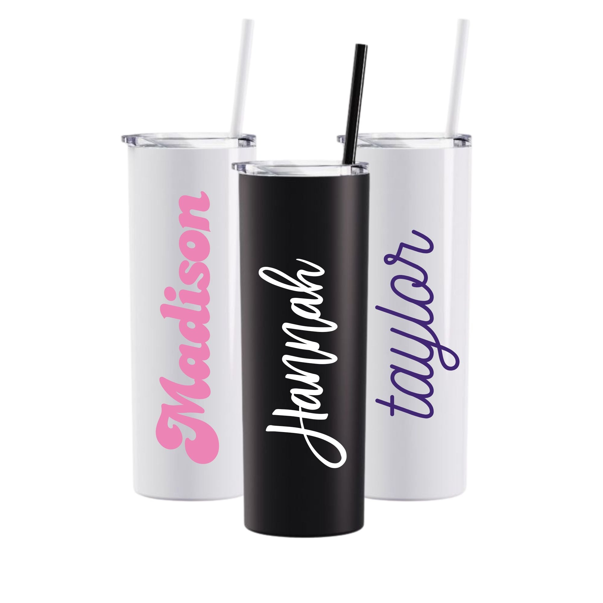 Personalized 16 oz. Matte Pastel Skinny Tumblers with Lids and Straws –  Glennwood Creations