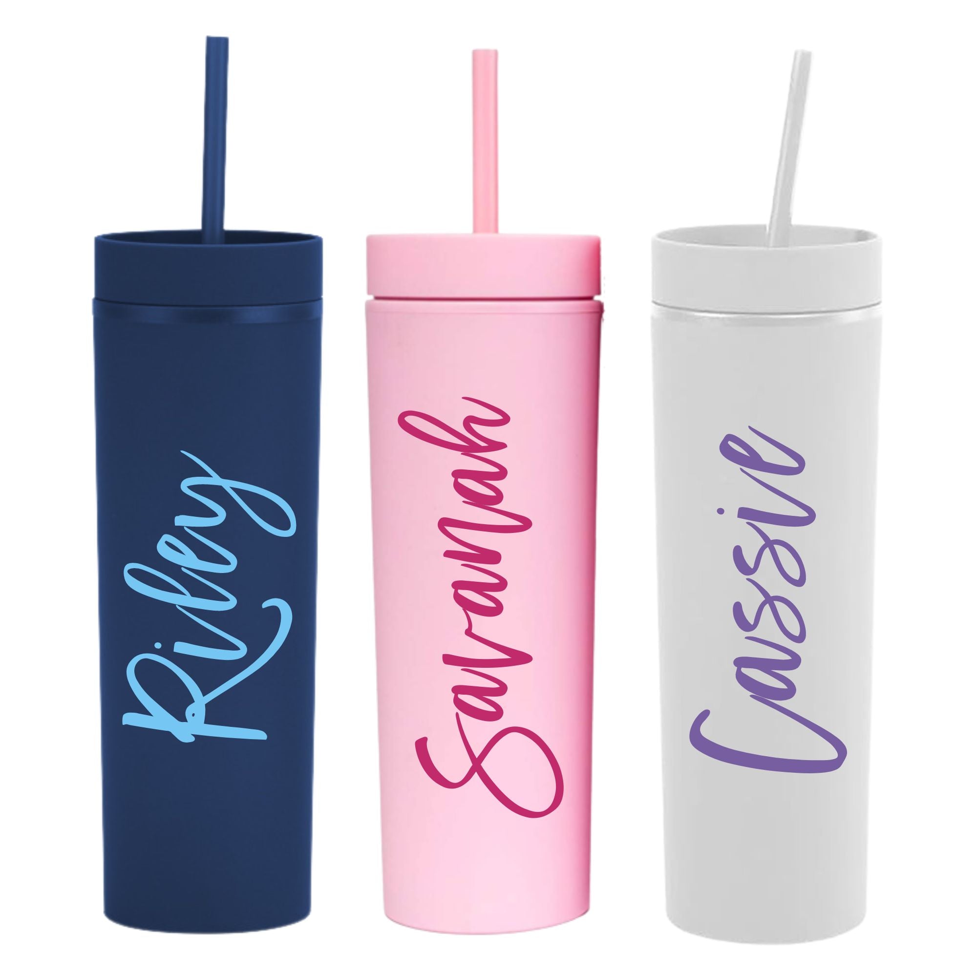 16 oz Slim Tumbler With Sliding Lid & Straw – Sassy Boo Creations