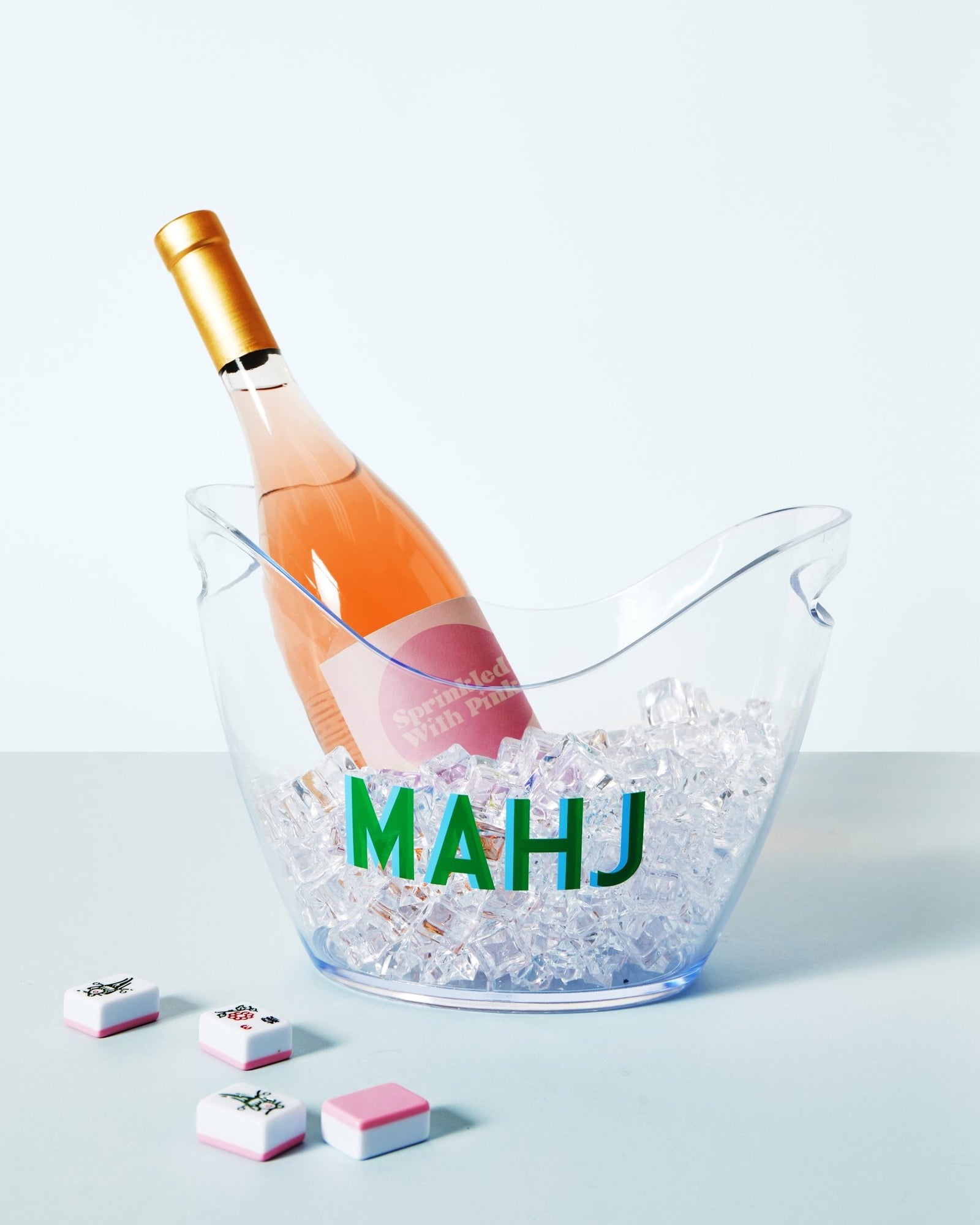 Custom Shadow Monogram Ice Bucket - Sprinkled With Pink