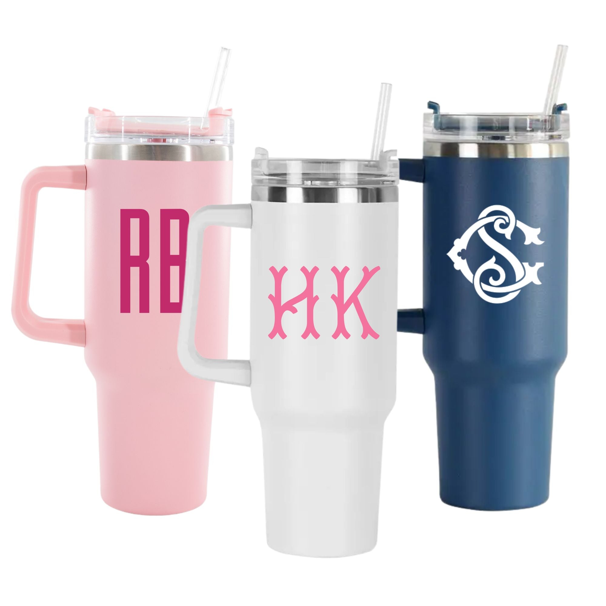 Monogrammed 16 OZ. Acrylic Tumbler with Lid and Straw – Preppy Monogrammed  Gifts