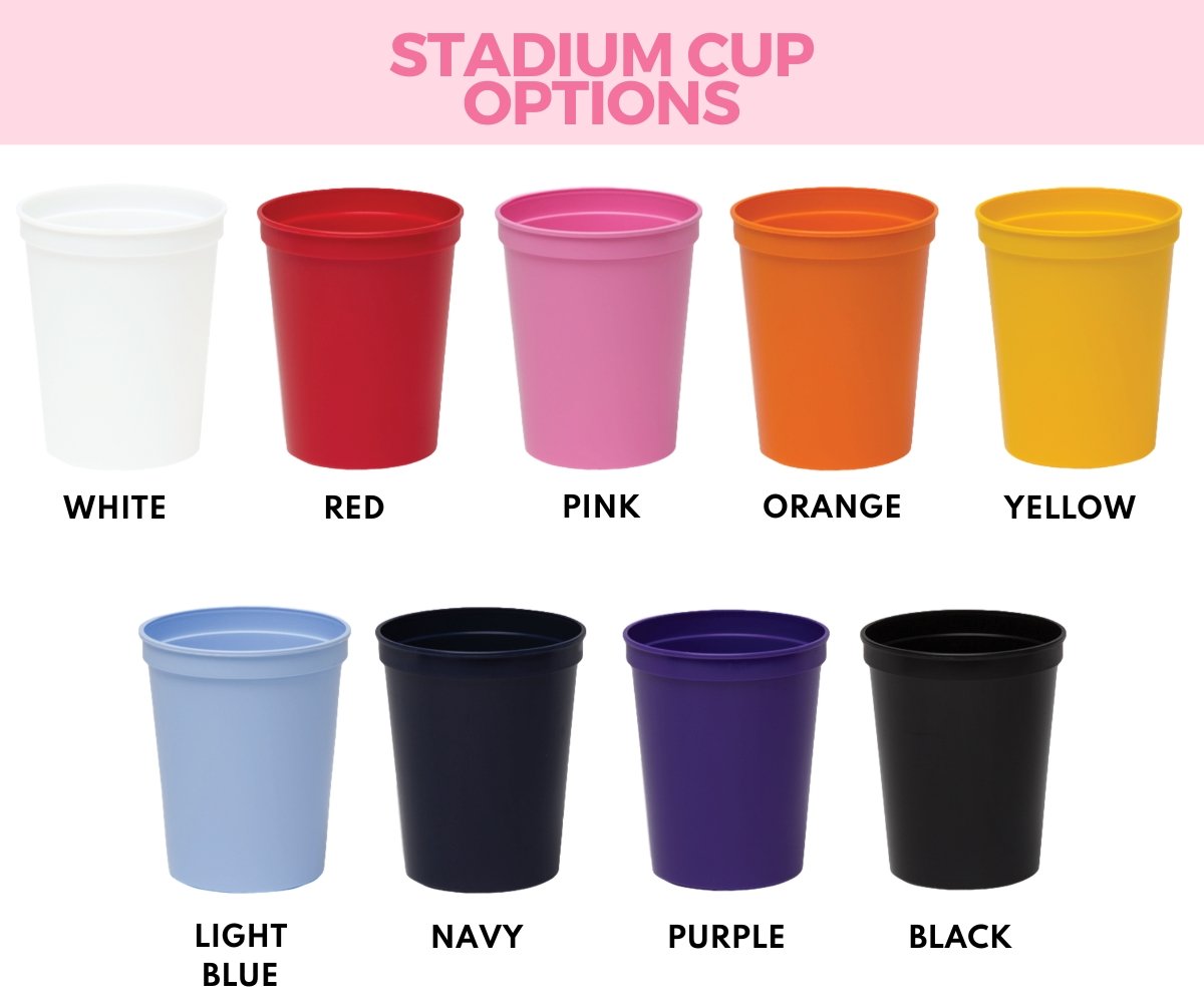 plastic rainbow colored cups in set