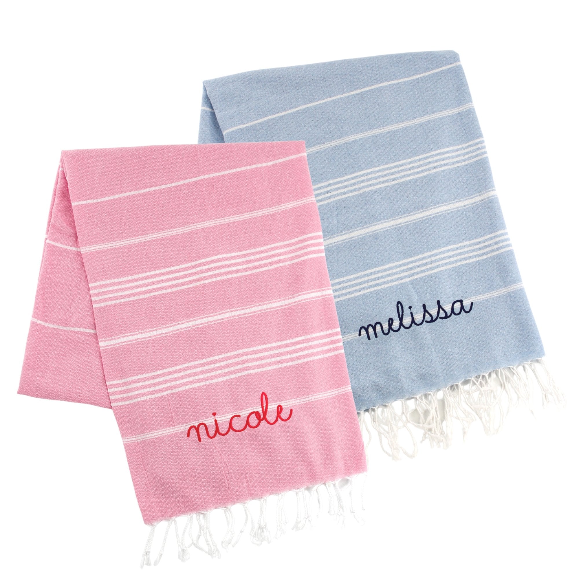 Darling Spring Coral Stripe Turkish Towel - Pink