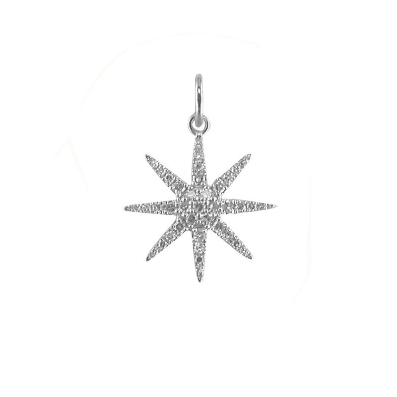 Diamond North Star Necklace in 14k White Gold