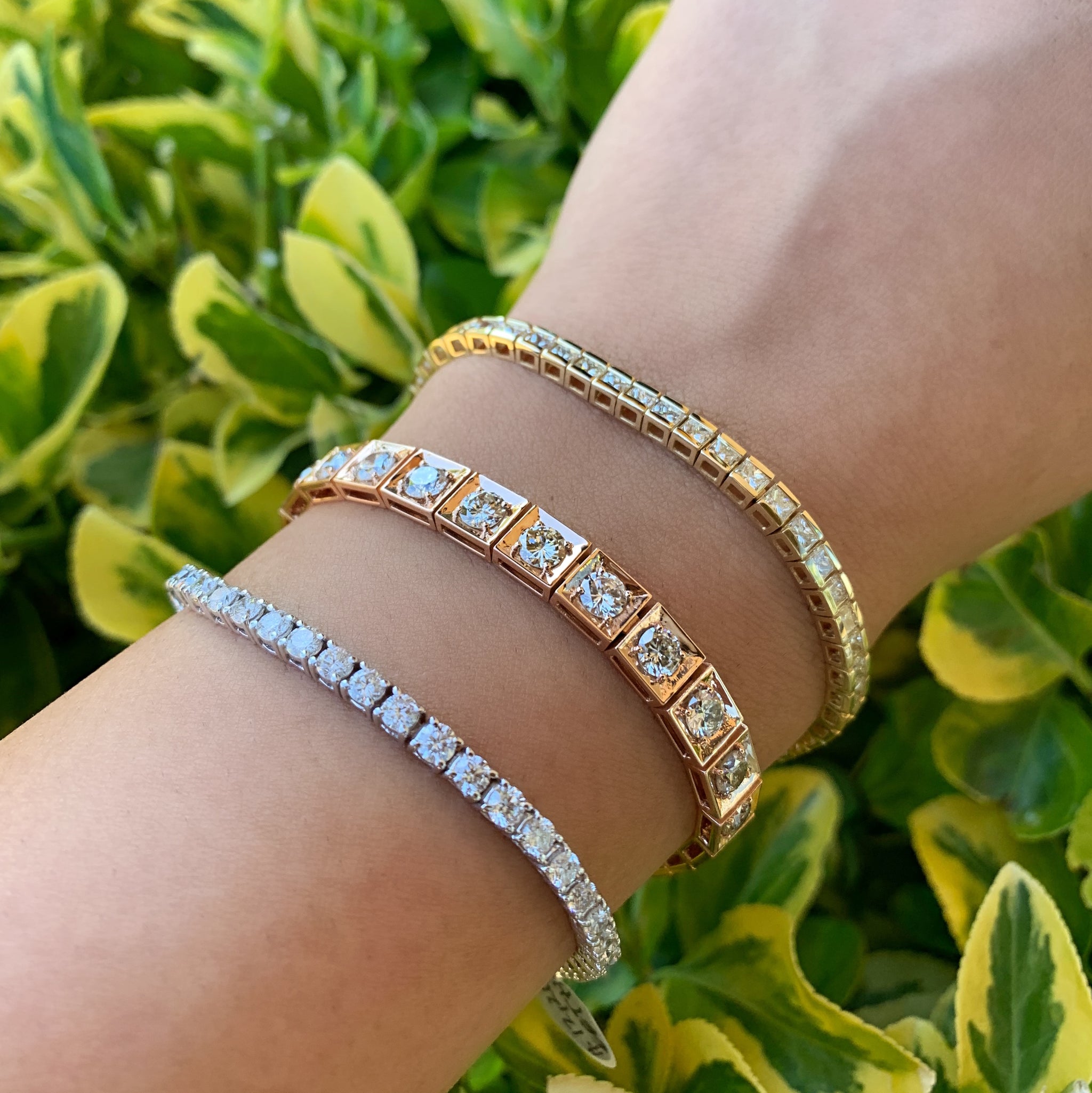 5.15 Carat Total Weight Diamond Line Bracelet in White, Yellow or Rose Gold