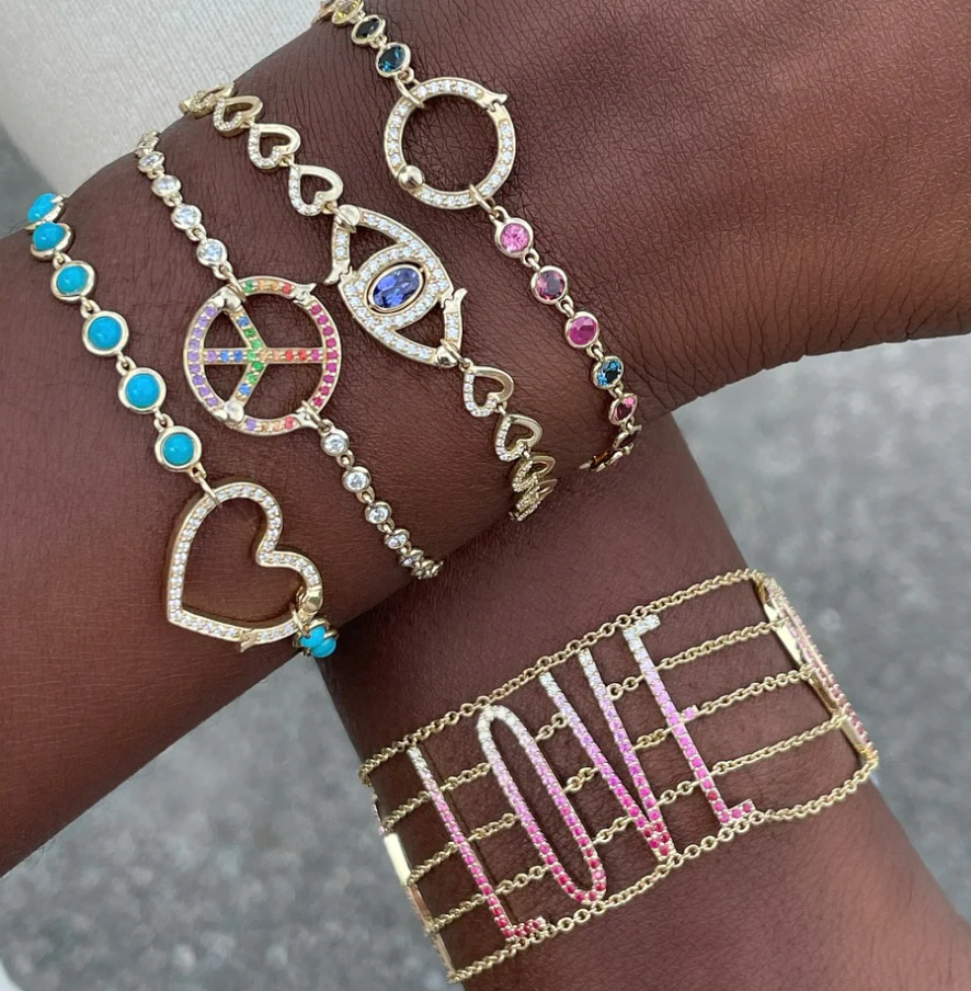 Friendship Bracelets w/ Rings-Evil Eye