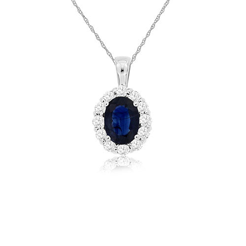 Aquamarine Pendant with Sapphires and Diamonds