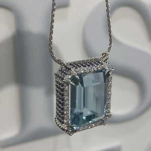 aquamarine pendant for men