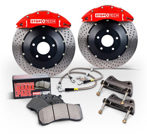StopTech 15 Audi S3 / 15 Volkswagen Golf R Front BBK w/ Black ST-60 Caliper Drilled 380X32 2pc Rotor