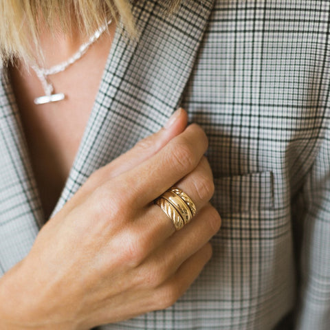 Leah Alexandra Stacked Gold RIngs