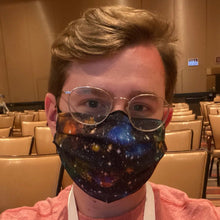 Load image into Gallery viewer, Space Print Pleated Cotton Face Mask