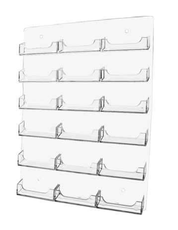 18 Pocket Wall Mount Business Card Holder Vertical Clear