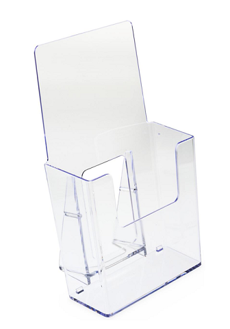 Clear Acrylic 4 inch wide Tri Fold Brochure Holder Display Stands Lot of 20 