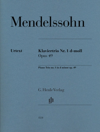 Felix Mendelssohn Piano Trio No 1 In D Minor Op 49 Set Of Parts For Violin C