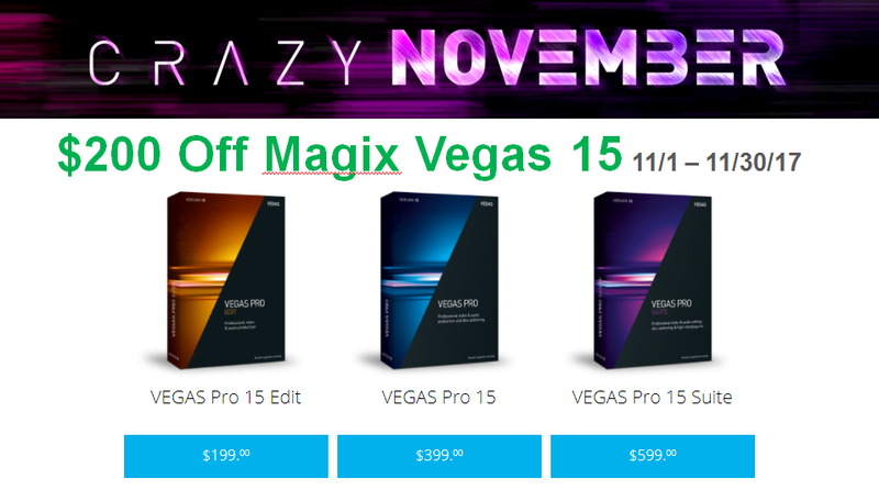 MAGIX Vegas 15 Black Friday Specials – Videoguys