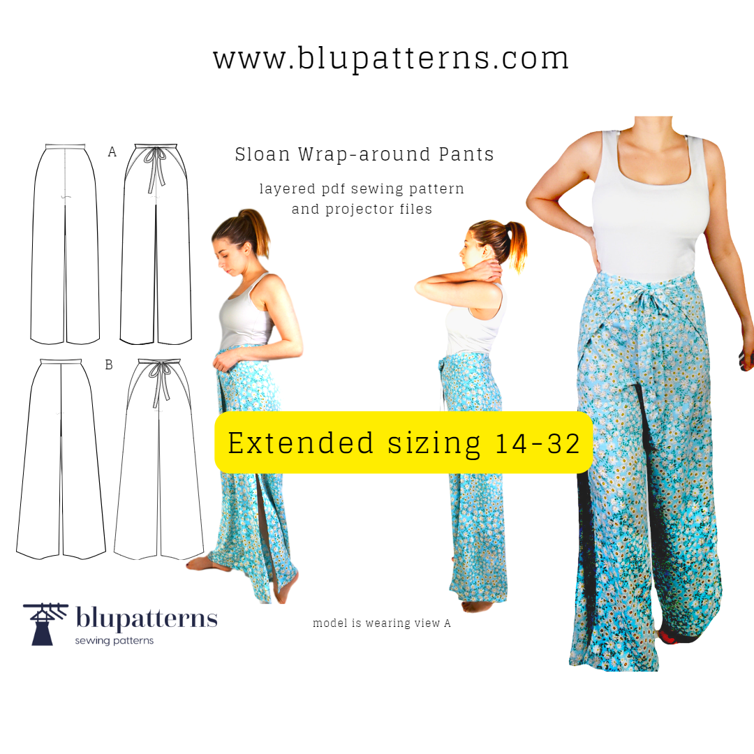 Sloan Wrap Pants Pdf sewing pattern - blupatterns