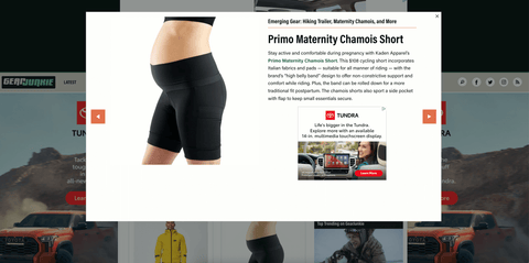 GearJunkie Emerging Gear Column - Primo Maternity Chamois Shorts