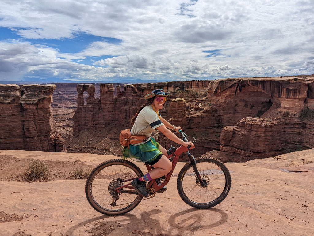 Mountain biking the White Rim in Canyonlands National Park, Utah - Kaden Apparel Ambassador Sarah Gross