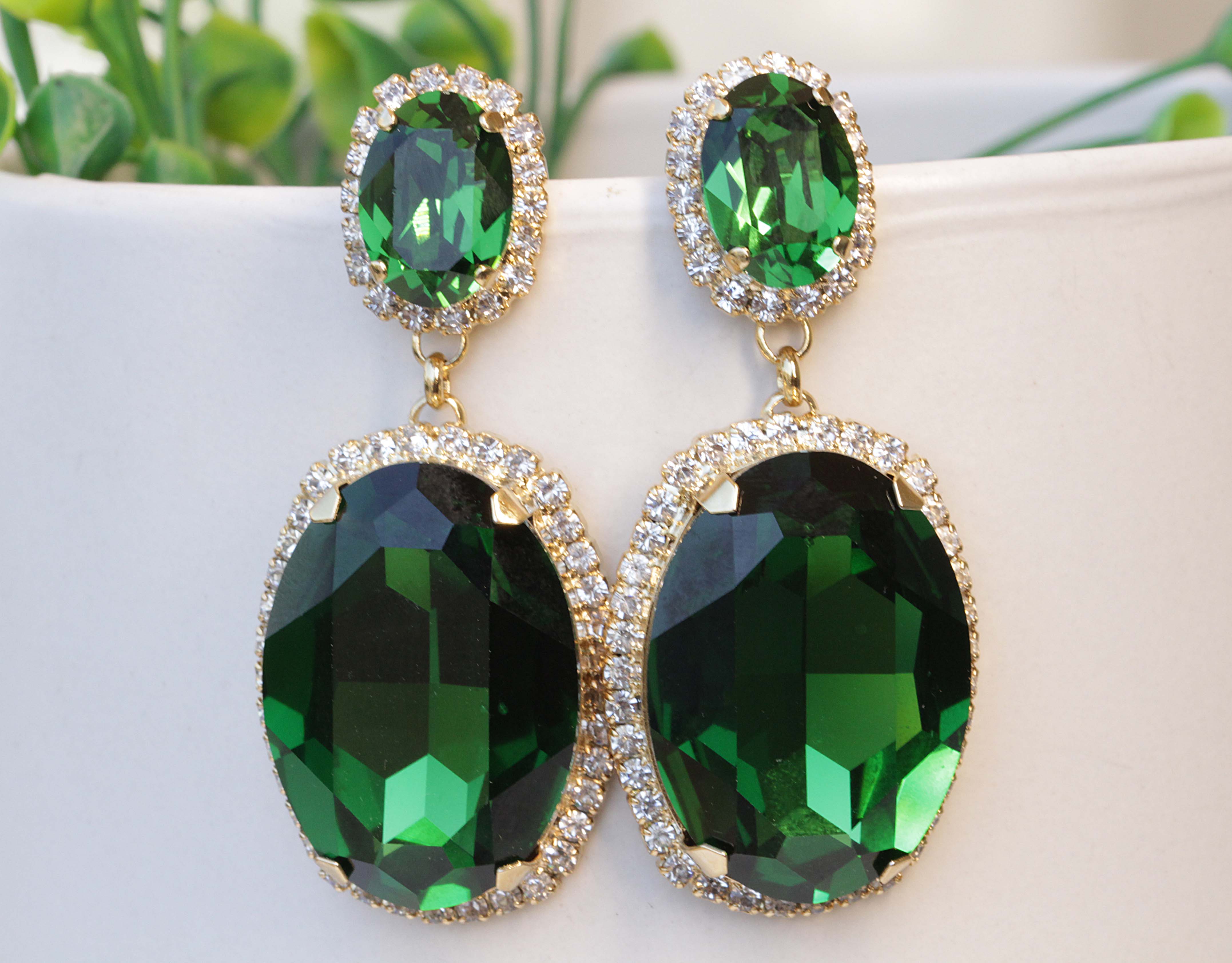 Emerald wedding,emerald earrings, emerald drop earrings,emerald bridal ...