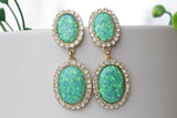 opal earrings green emerald