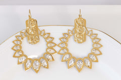 art deco earrings gold
