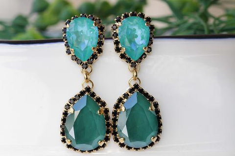 bridal emerald earrings