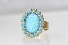 opal ring blue gold