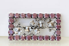 large burgundy flower brooch