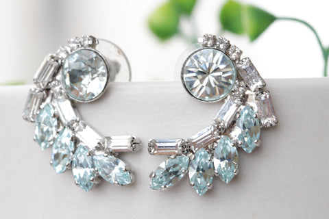 aquamarine crystal earrings