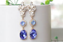 chandelier blue earrings